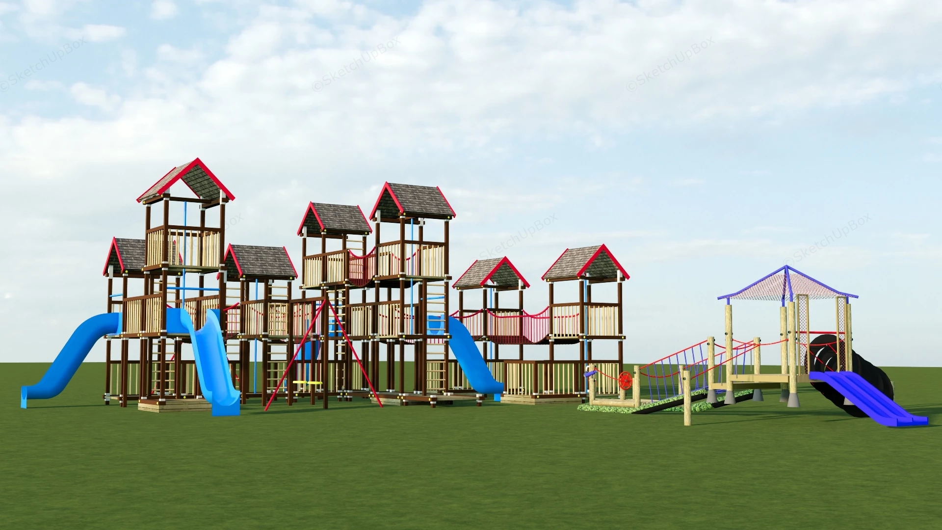 Outdoor Climbing Playset sketchup model preview - SketchupBox