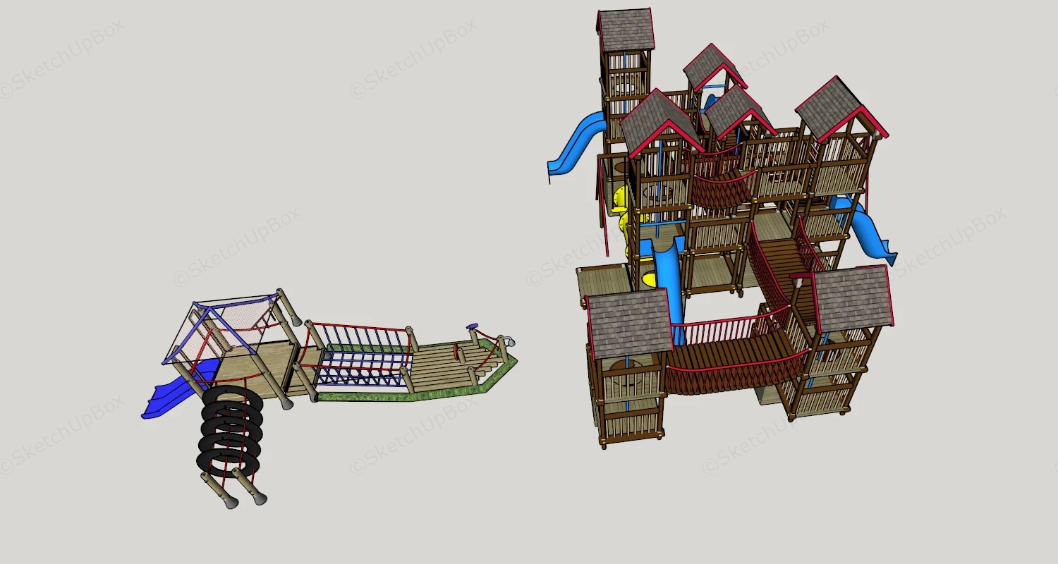 Outdoor Climbing Playset sketchup model preview - SketchupBox