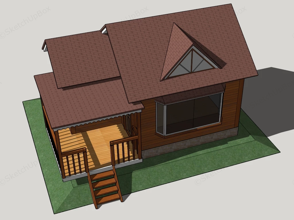 Log Tiny Cabin sketchup model preview - SketchupBox