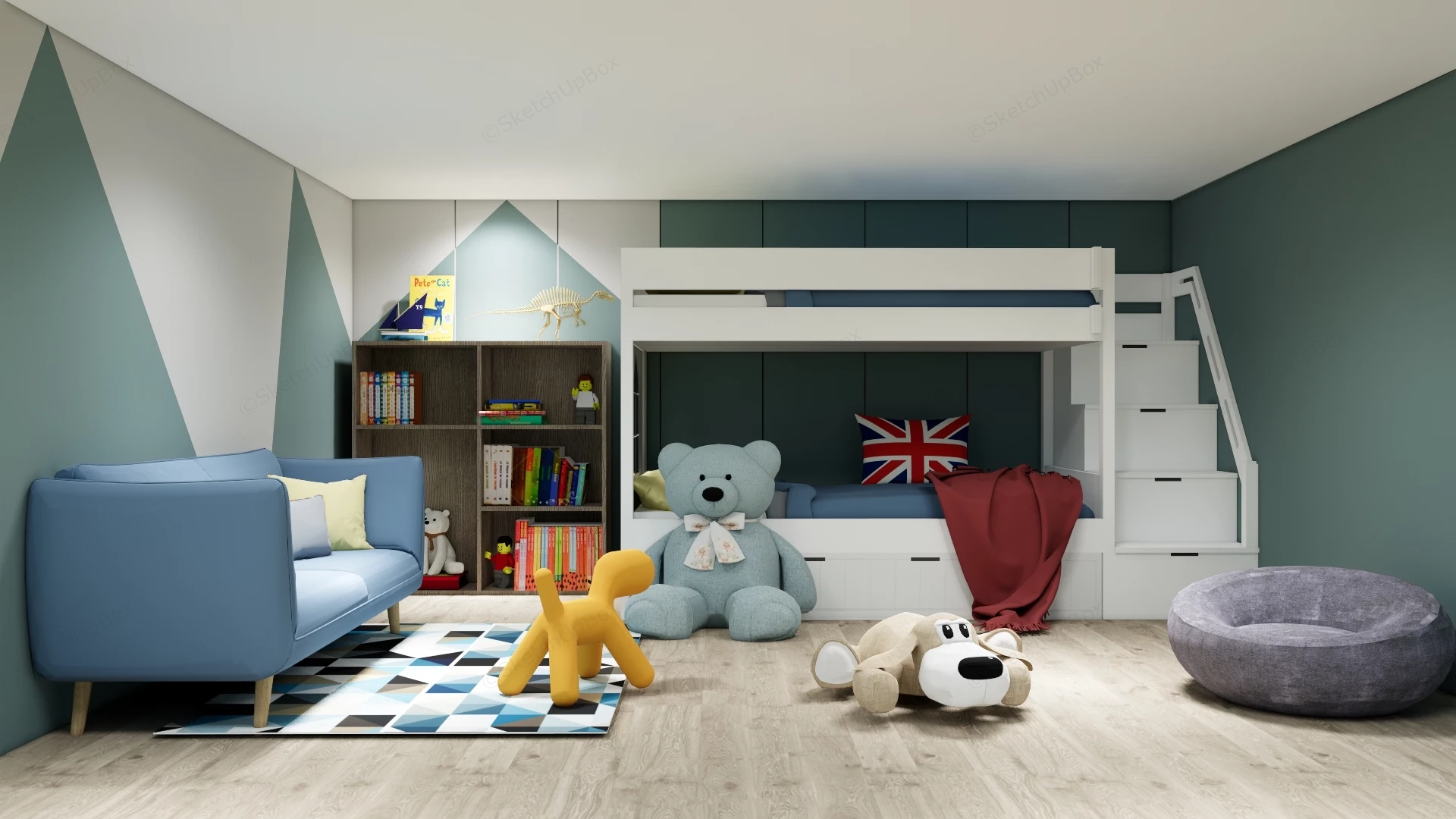 Two Tone Toddler Room sketchup model preview - SketchupBox