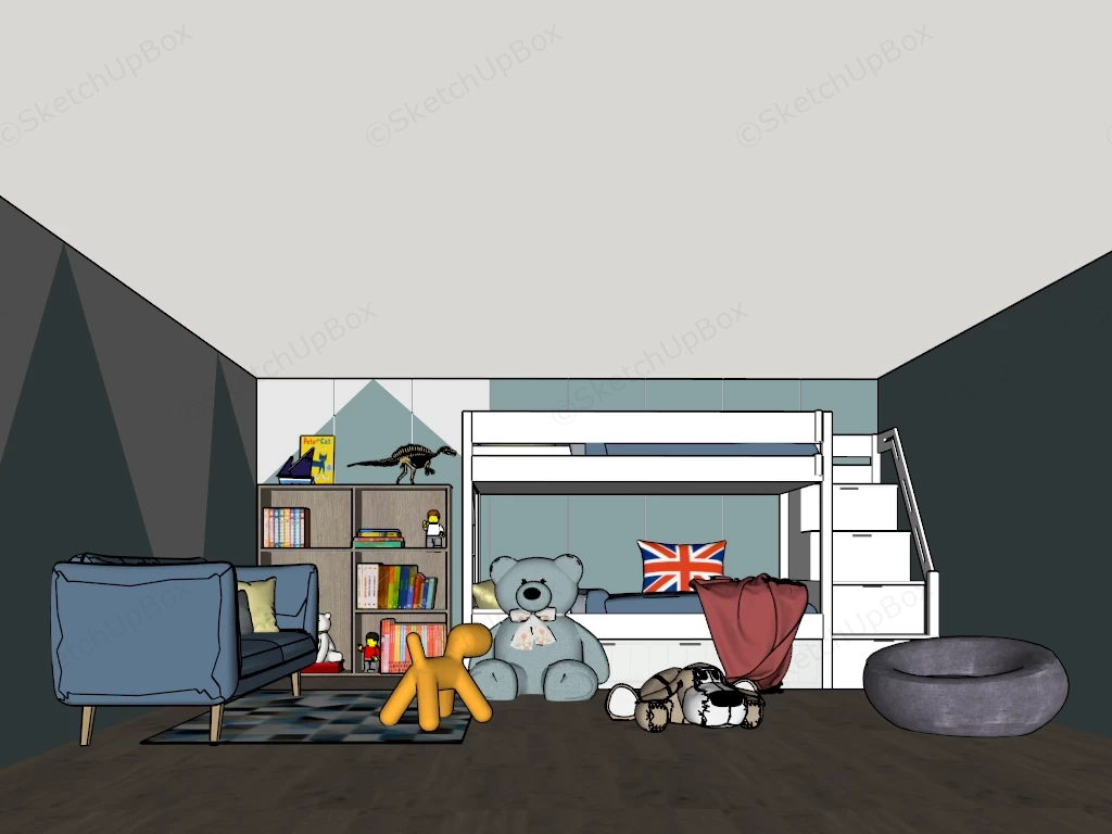 Two Tone Toddler Room sketchup model preview - SketchupBox