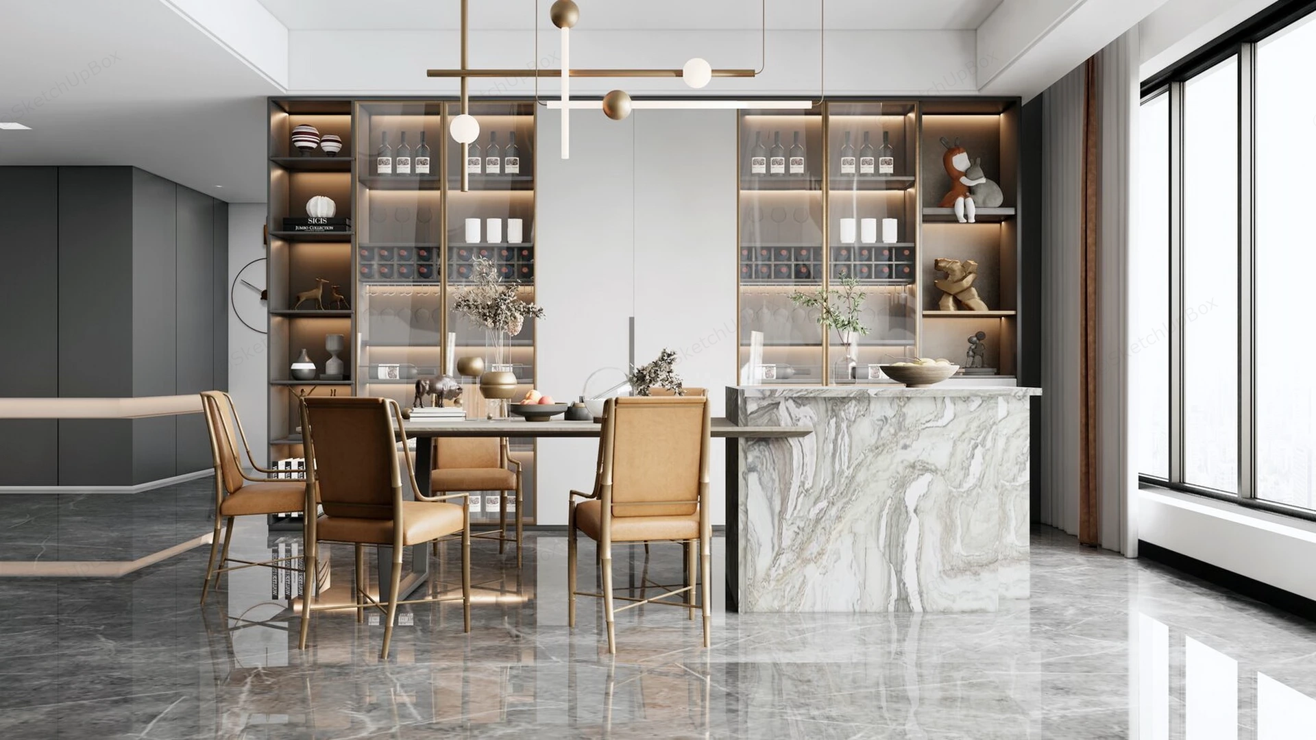 Modern Home Bar Design sketchup model preview - SketchupBox