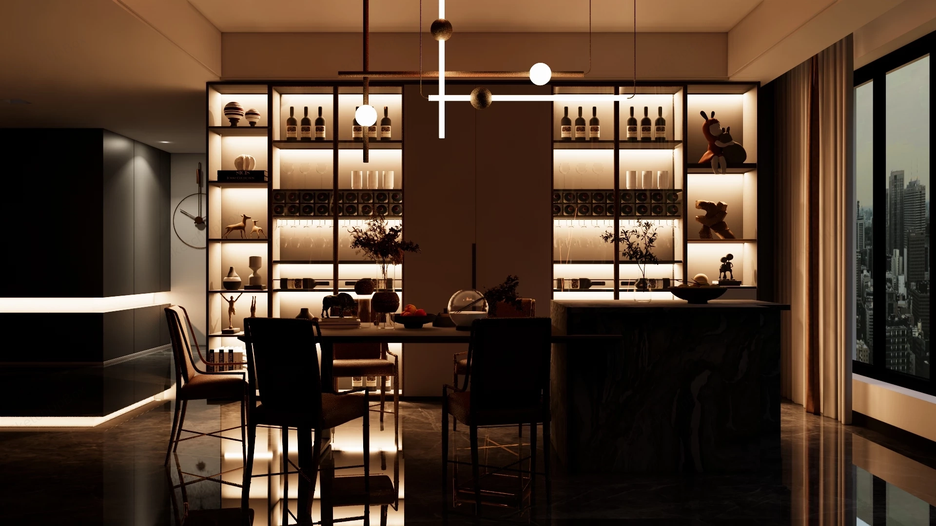Modern Home Bar Design sketchup model preview - SketchupBox