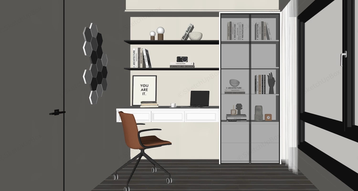 Small Modern Home Office sketchup model preview - SketchupBox