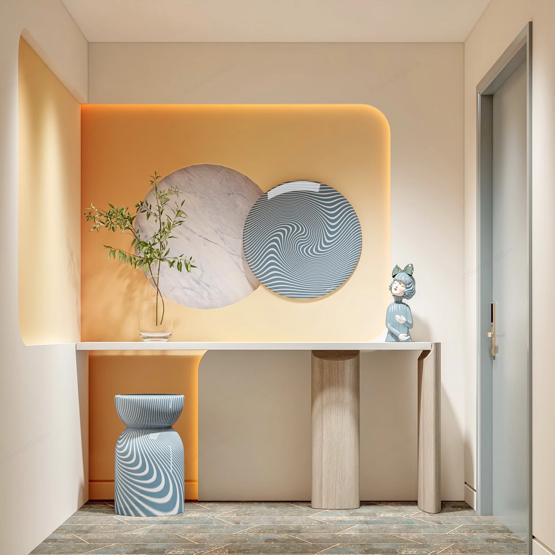 Entryway Accent Wall Ideas sketchup model preview - SketchupBox
