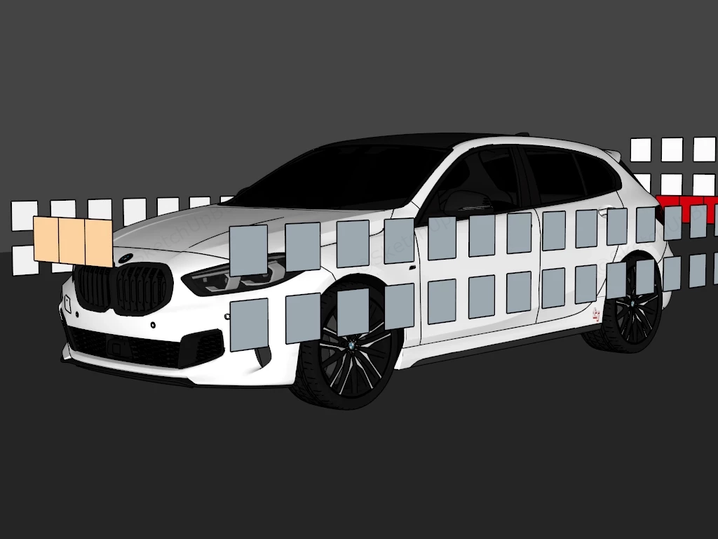 BMW 128ti sketchup model preview - SketchupBox