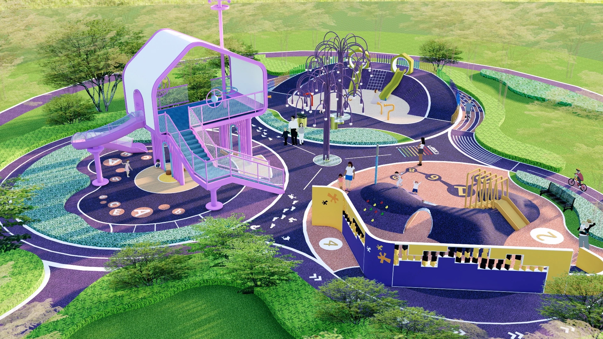 Community Park Playground sketchup model preview - SketchupBox