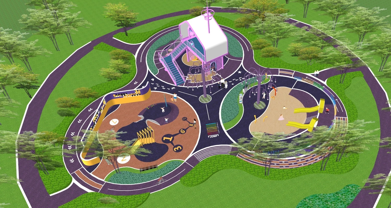 Community Park Playground sketchup model preview - SketchupBox