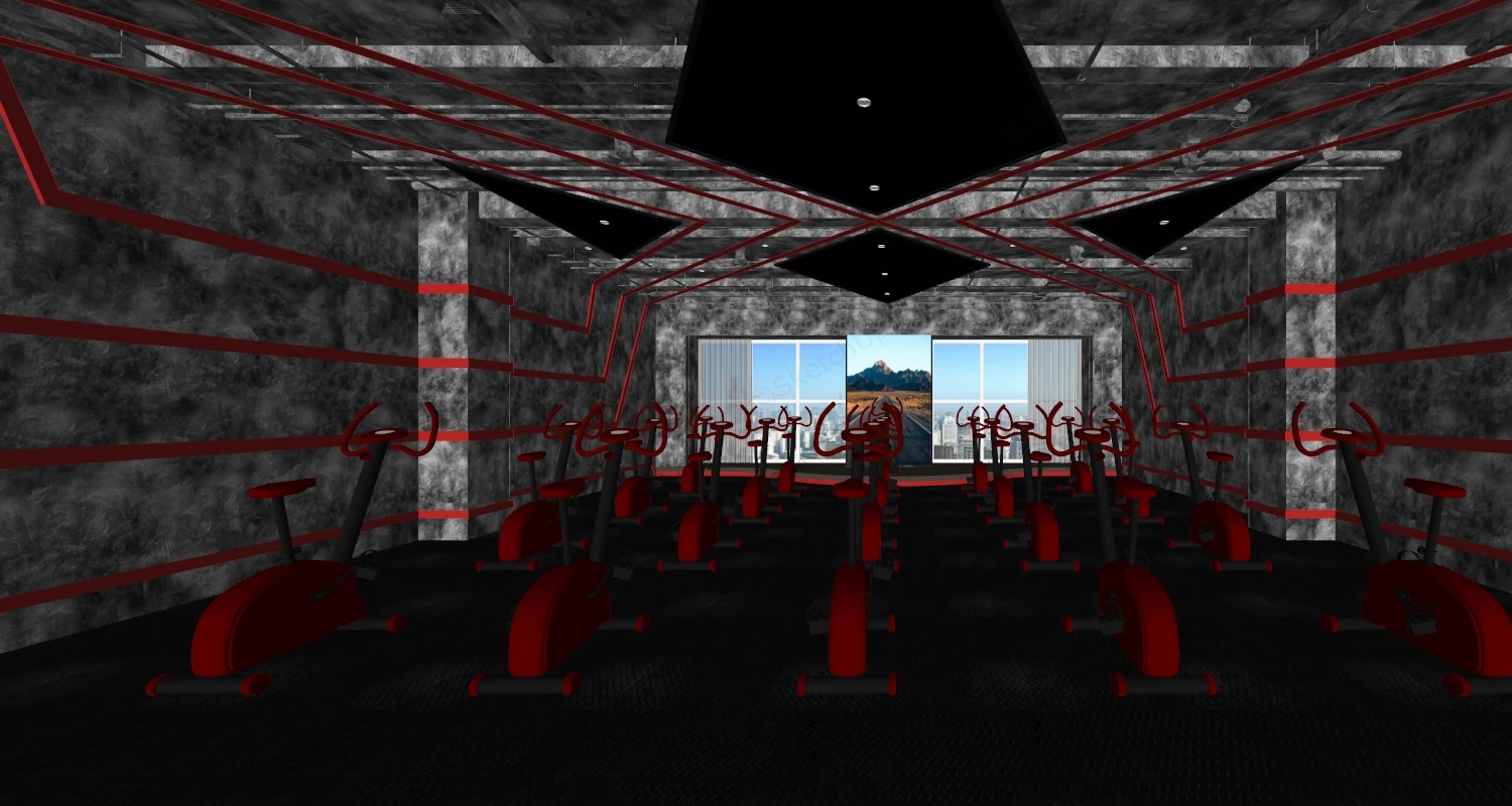 Indoor Cycling Room Design sketchup model preview - SketchupBox