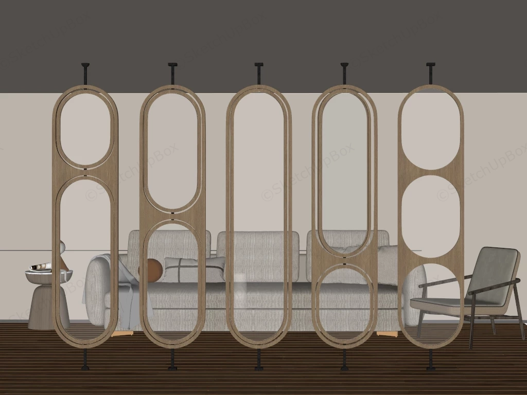 Modern Living Room Divider Screen Ideas sketchup model preview - SketchupBox