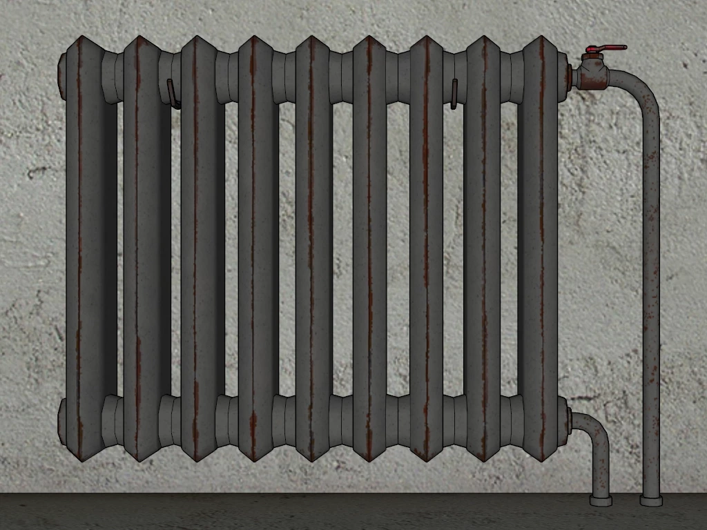 Antique Cast Iron Radiator sketchup model preview - SketchupBox