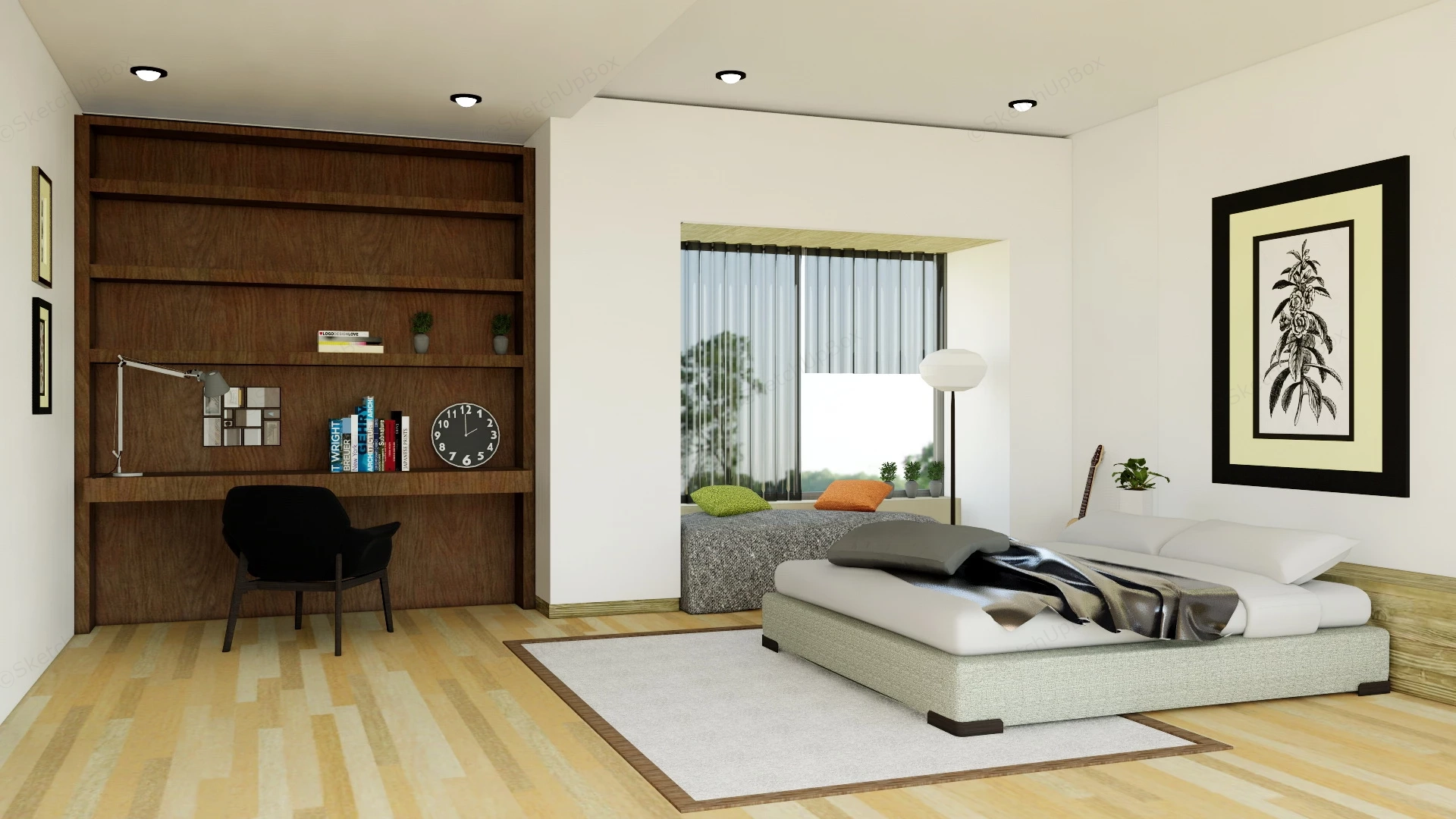Young Man Bedroom Idea sketchup model preview - SketchupBox