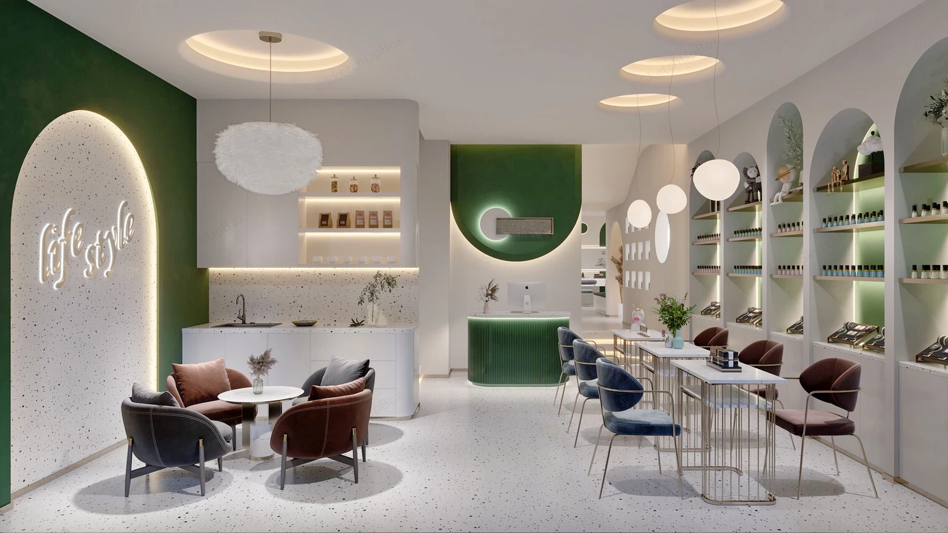 Luxury Nail Salon Interior Design sketchup model preview - SketchupBox