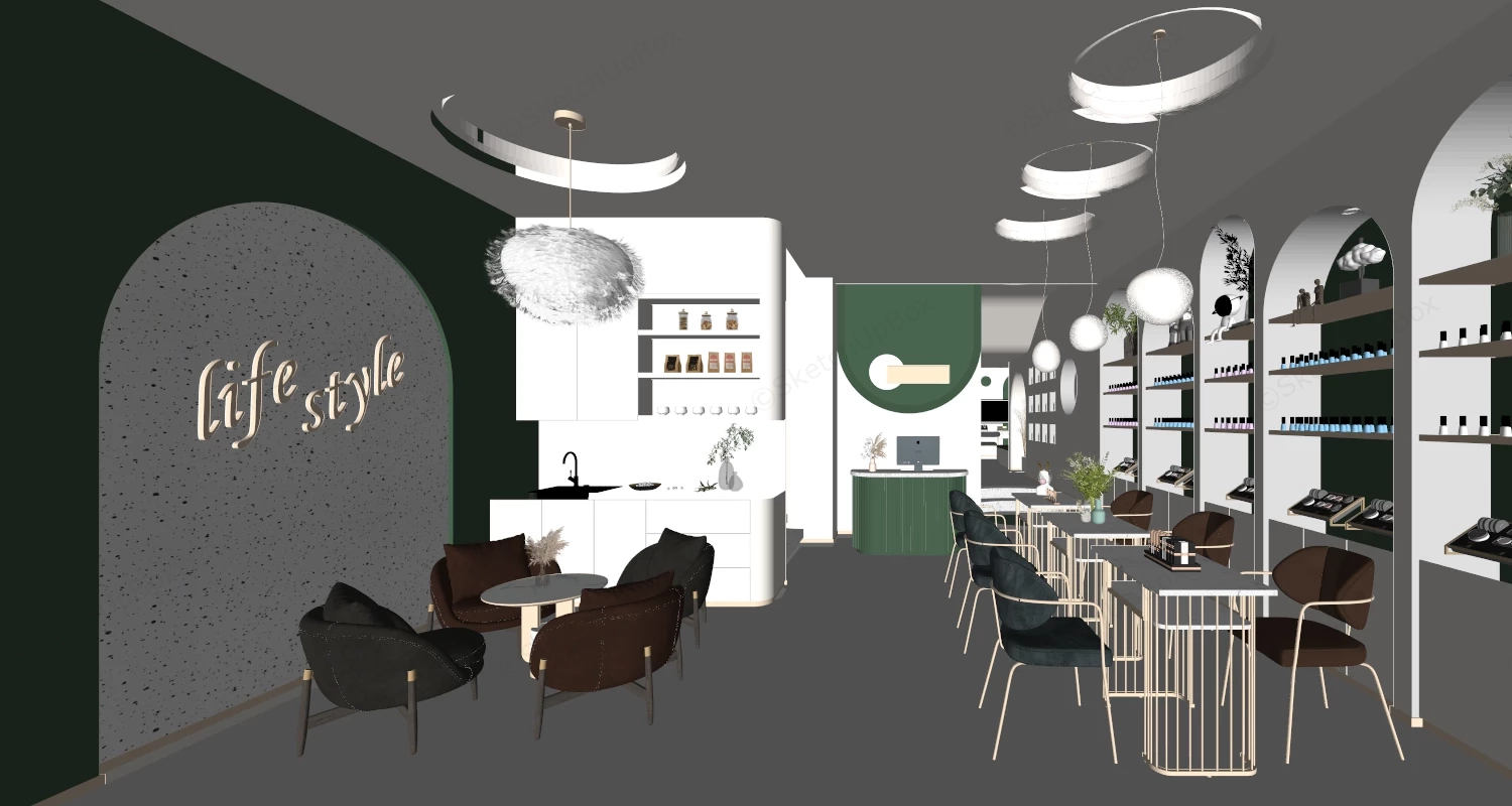 Luxury Nail Salon Interior Design sketchup model preview - SketchupBox