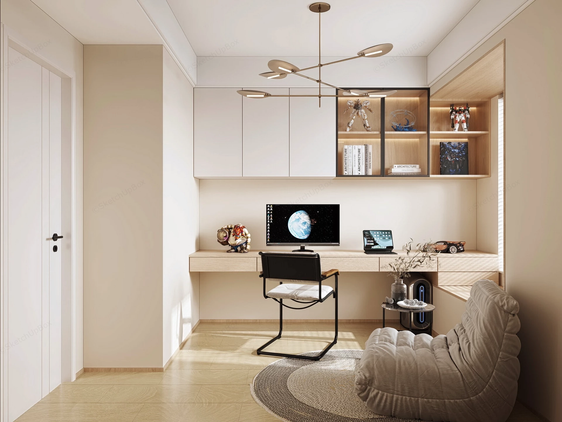 Small Cozy Home Office sketchup model preview - SketchupBox