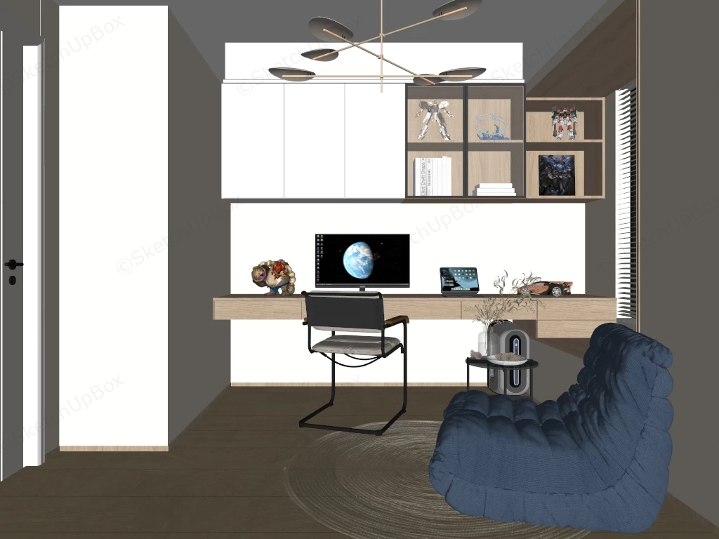 Small Cozy Home Office sketchup model preview - SketchupBox