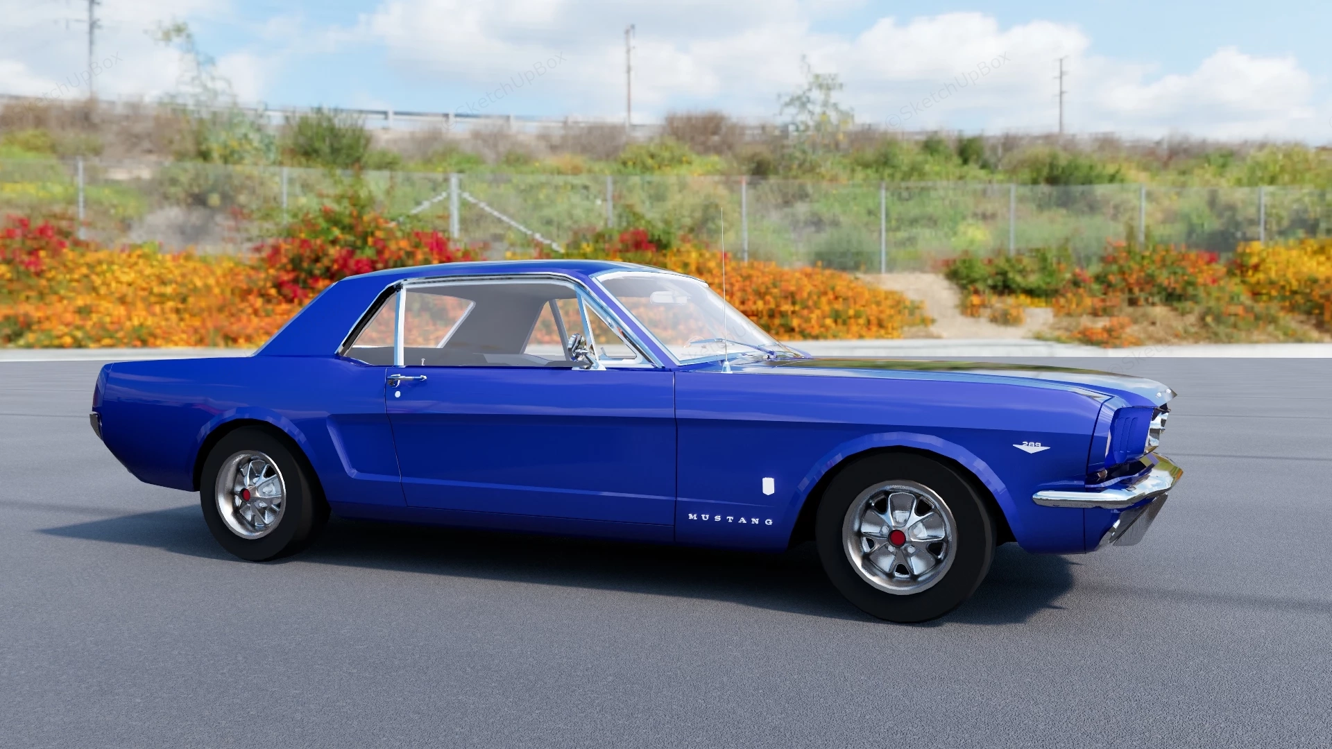 Ford Mustang 289 Coupe sketchup model preview - SketchupBox