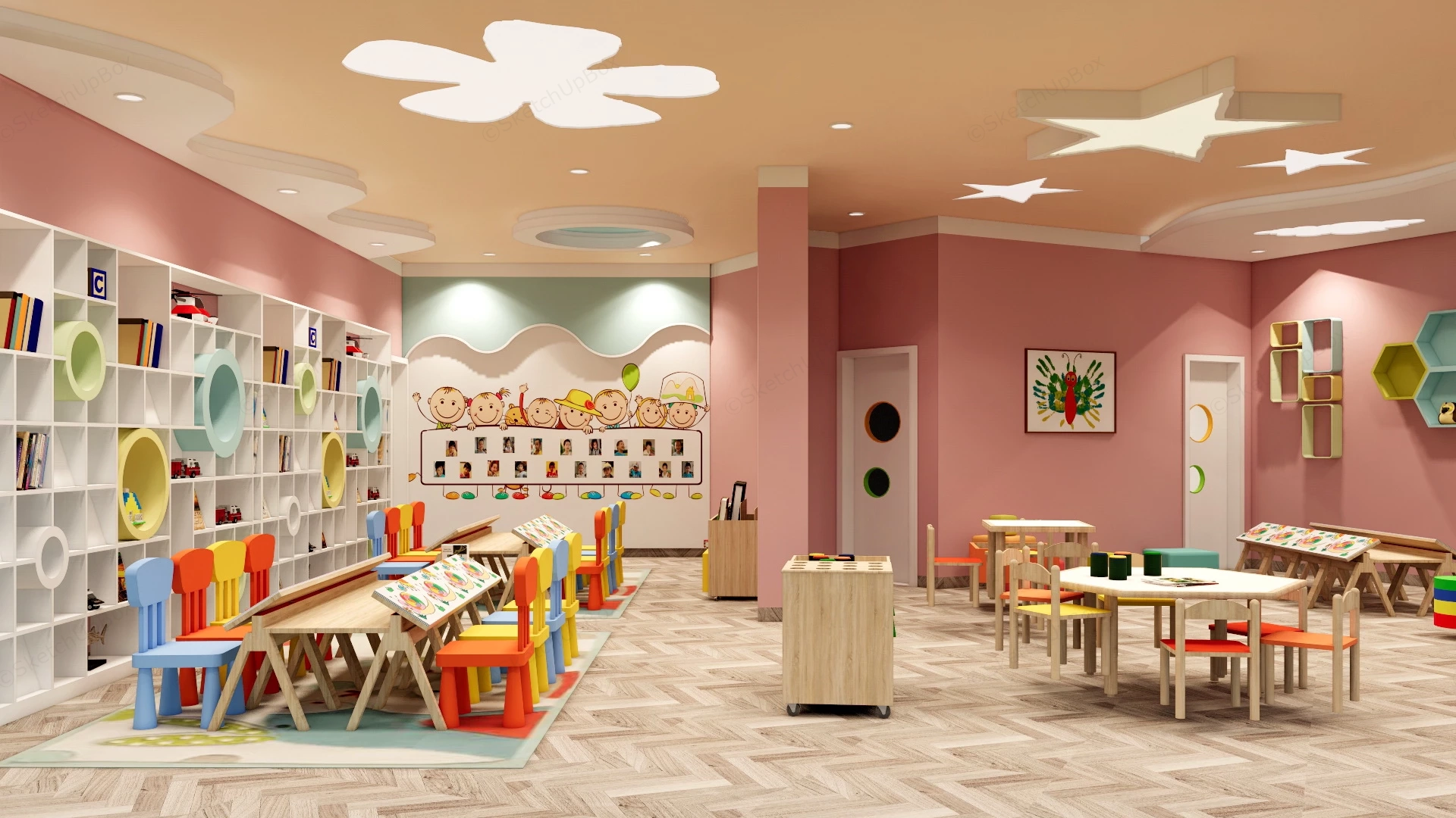 Kindergarten Art Room sketchup model preview - SketchupBox