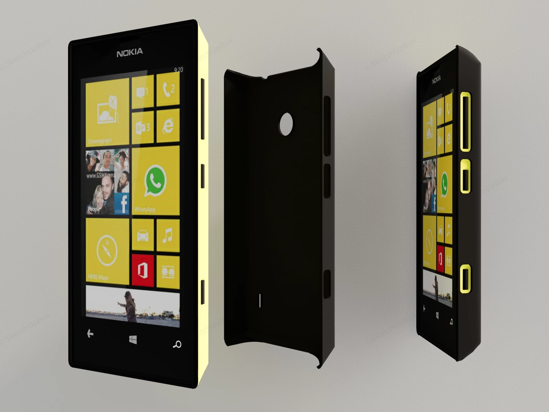 Nokia Lumia 520 sketchup model preview - SketchupBox