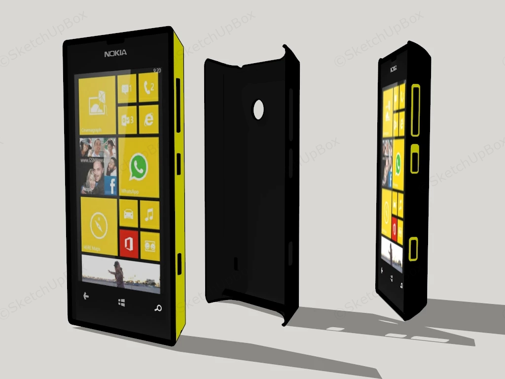 Nokia Lumia 520 sketchup model preview - SketchupBox
