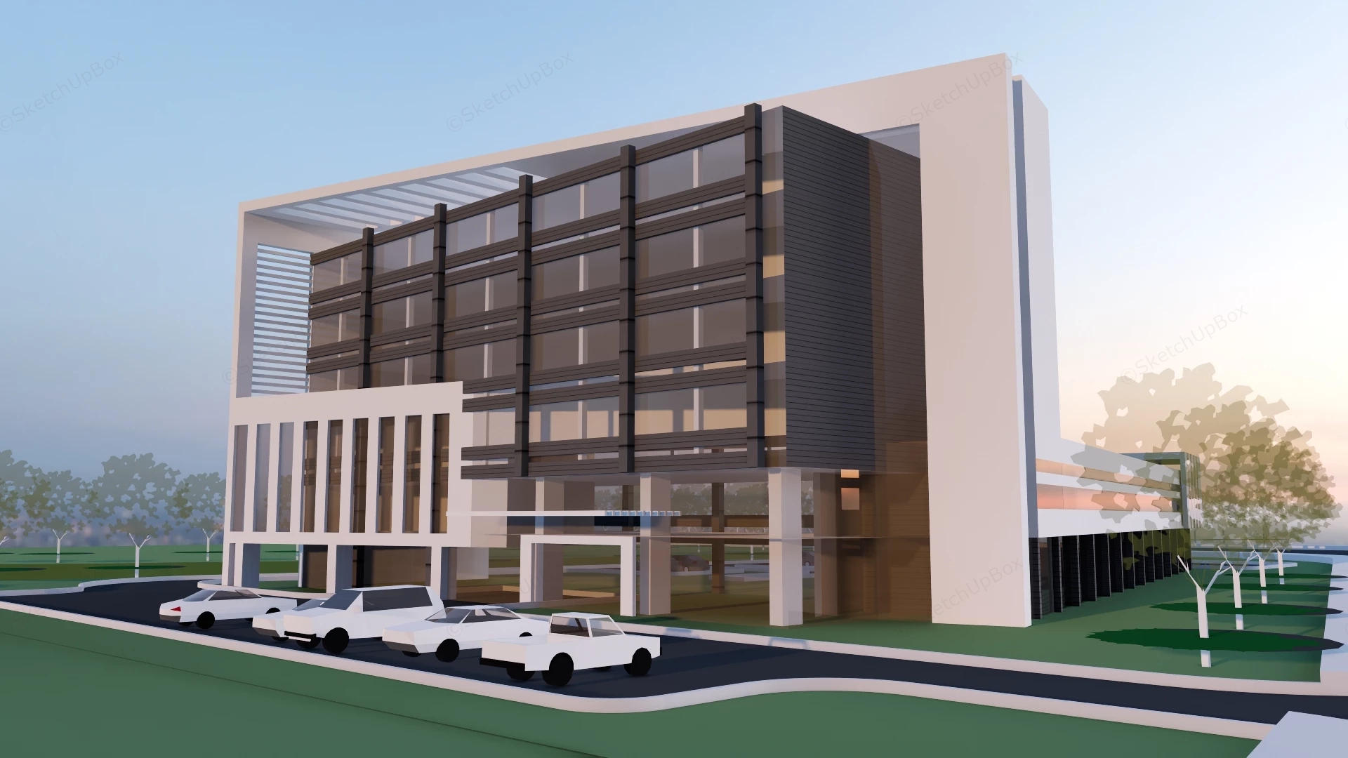 Water Resource Office Building sketchup model preview - SketchupBox