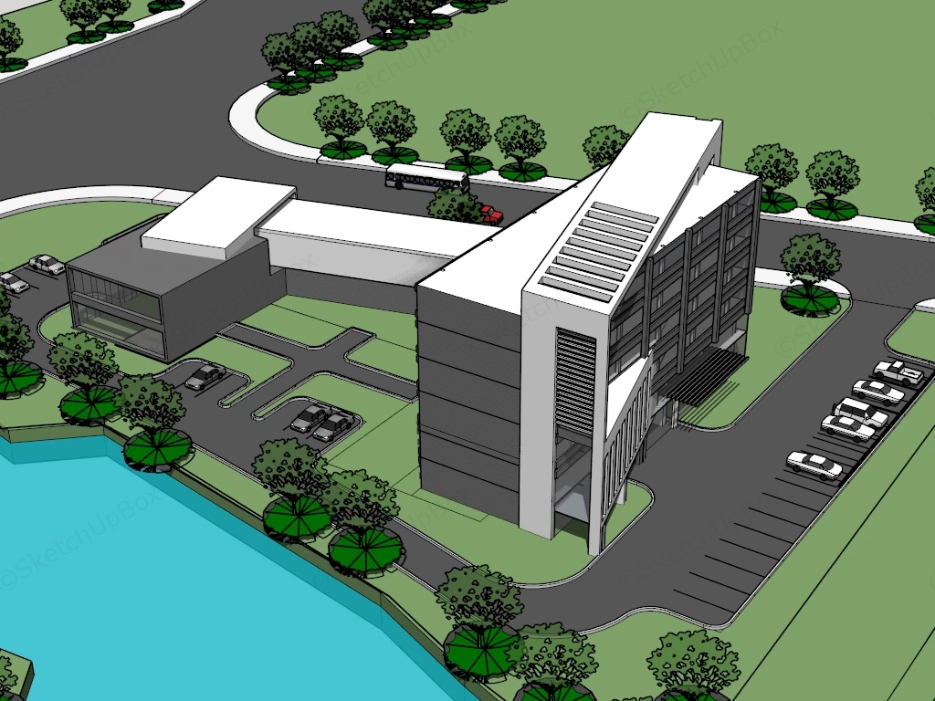 Water Resource Office Building sketchup model preview - SketchupBox