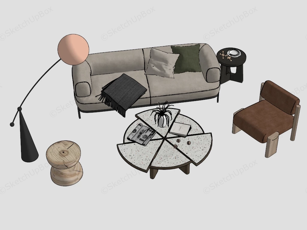 Small Living Room Furniture Ideas sketchup model preview - SketchupBox