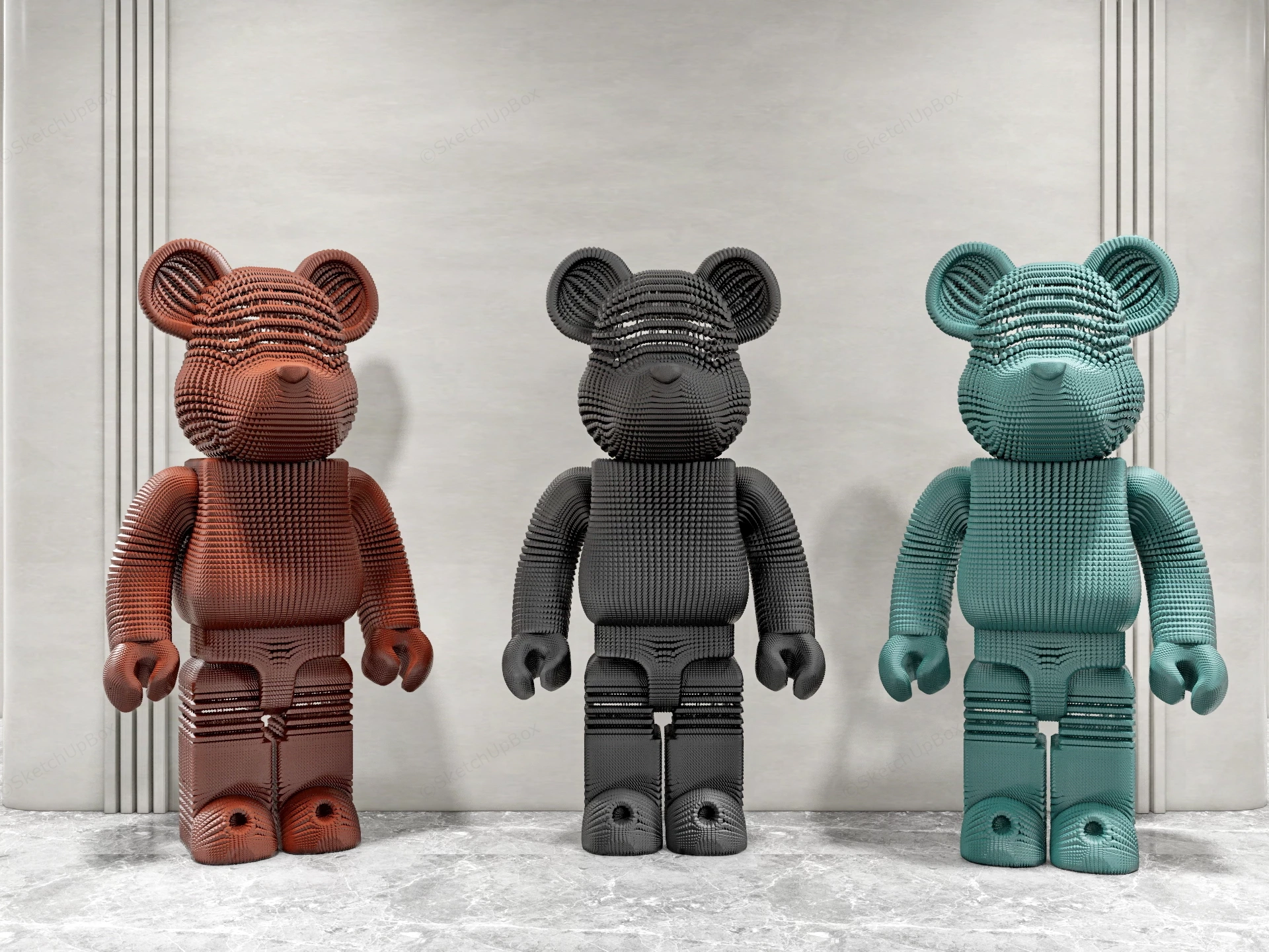 LEGO Bearbrick Figure Set sketchup model preview - SketchupBox