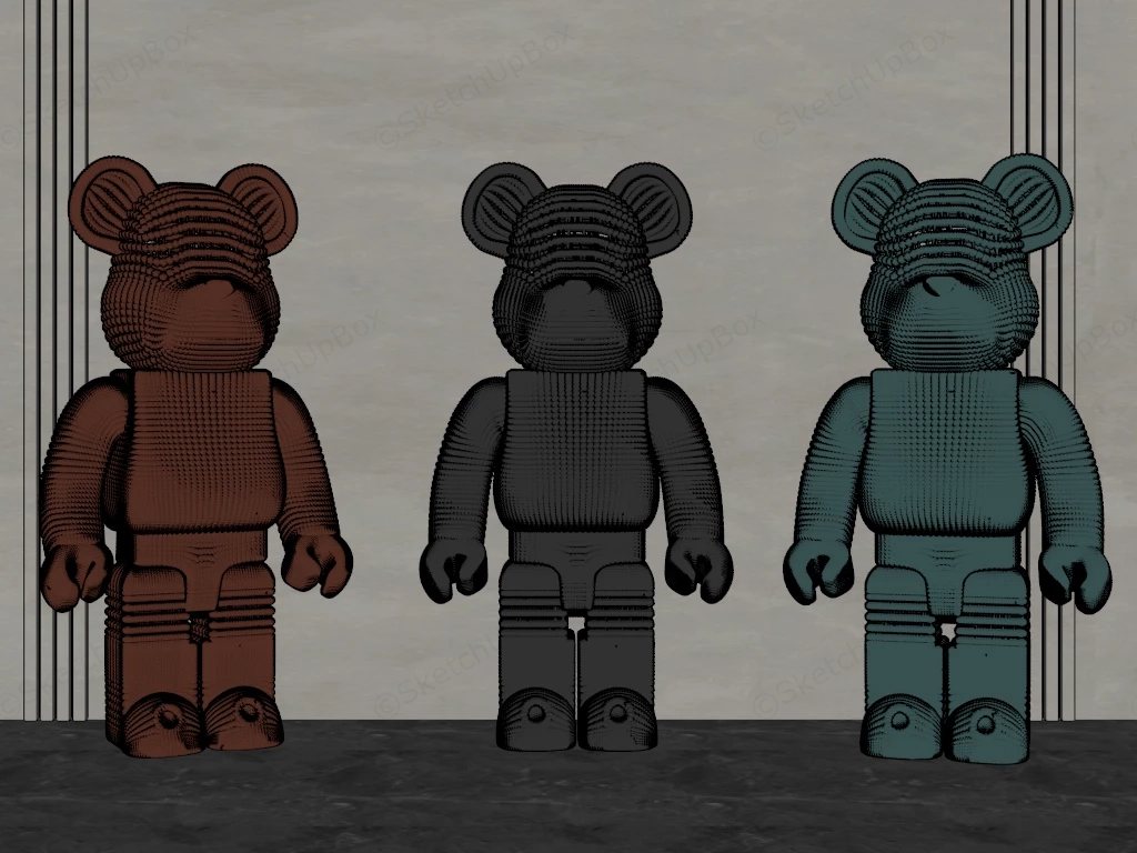 LEGO Bearbrick Figure Set sketchup model preview - SketchupBox