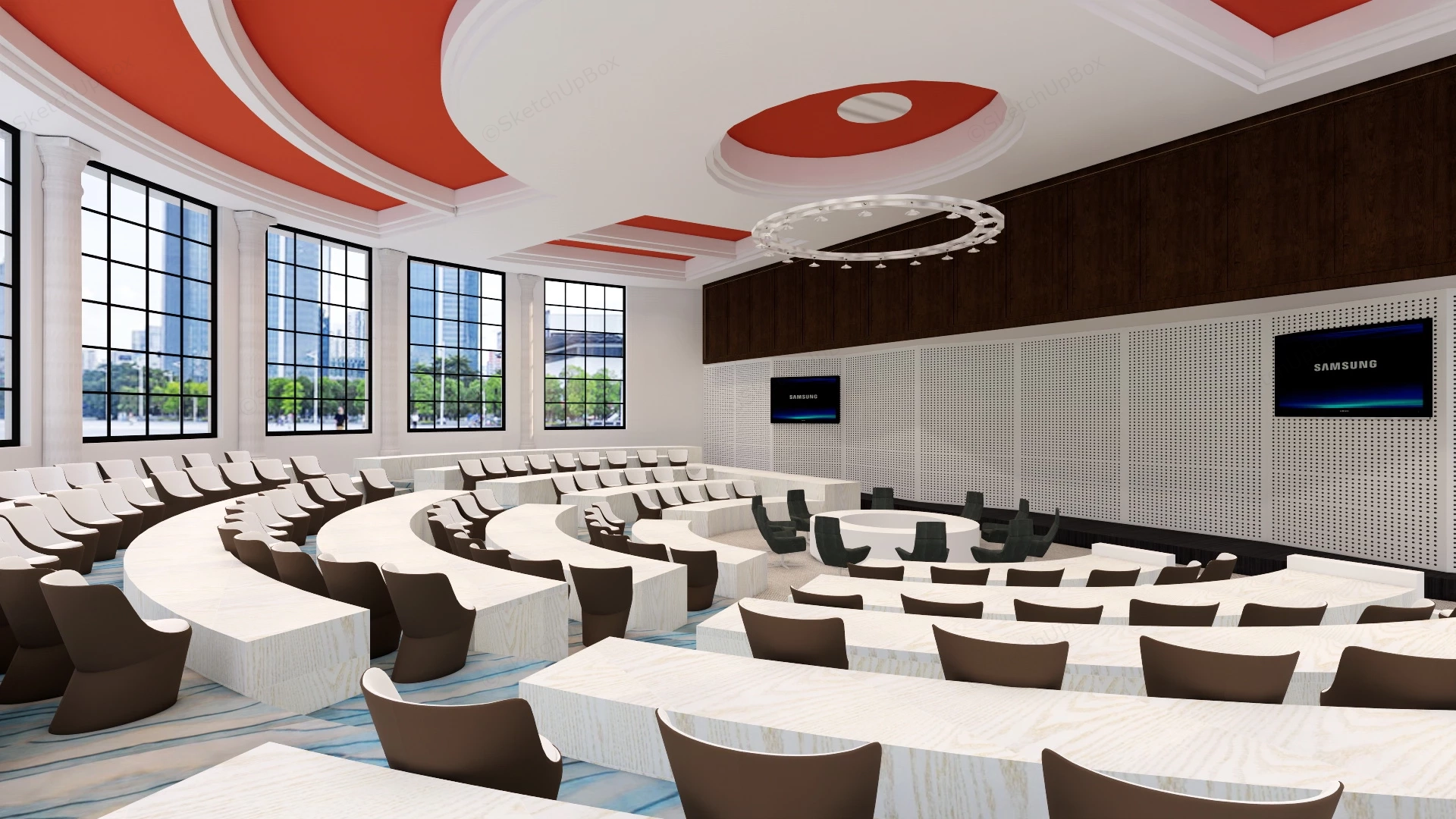 Circular Lecture Hall sketchup model preview - SketchupBox