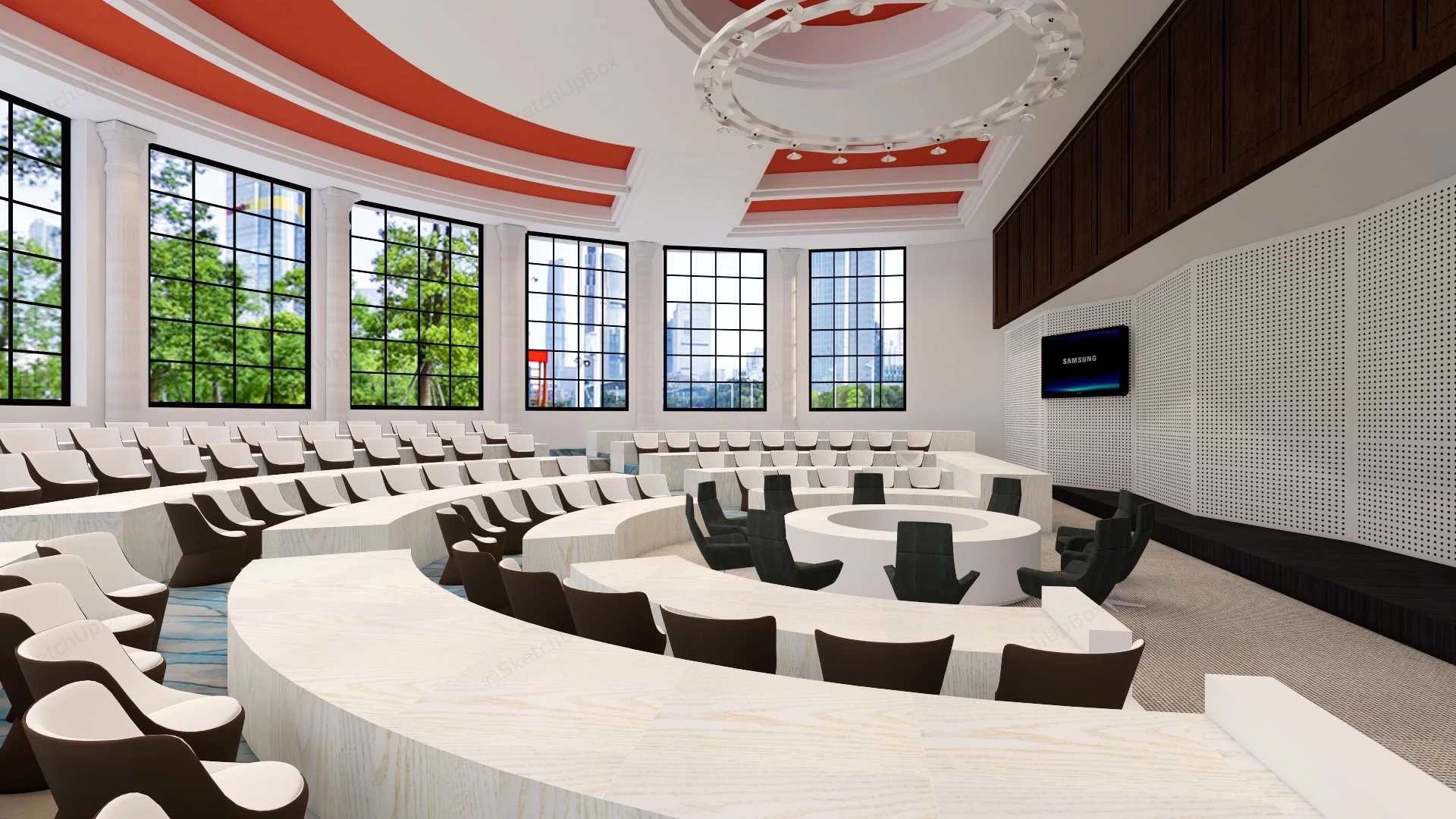 Circular Lecture Hall sketchup model preview - SketchupBox