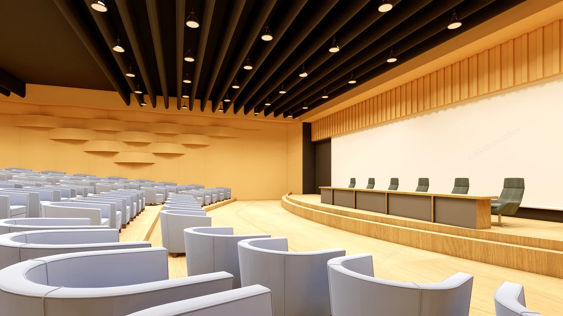 School Auditorium Design sketchup model preview - SketchupBox