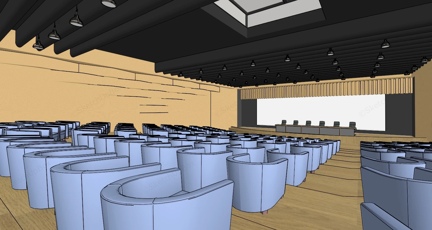 School Auditorium Design sketchup model preview - SketchupBox