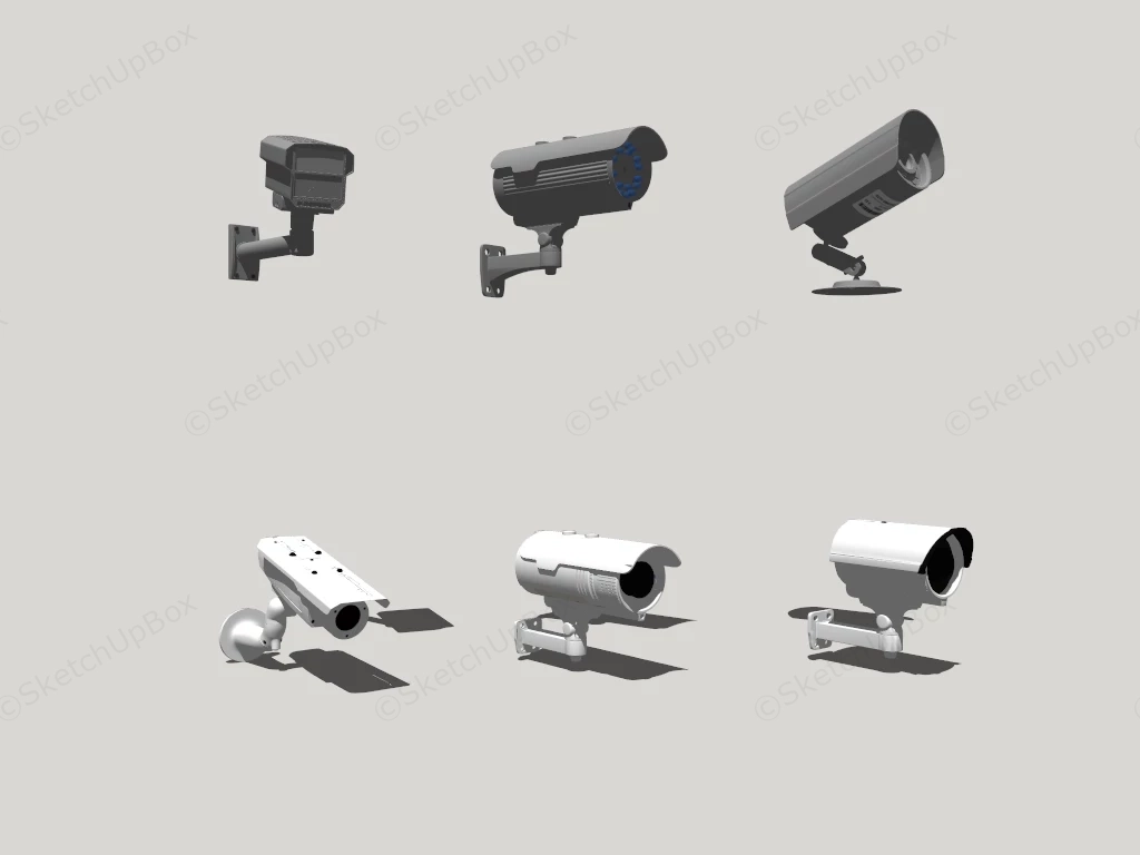 Outdoor CCTV Cameras sketchup model preview - SketchupBox