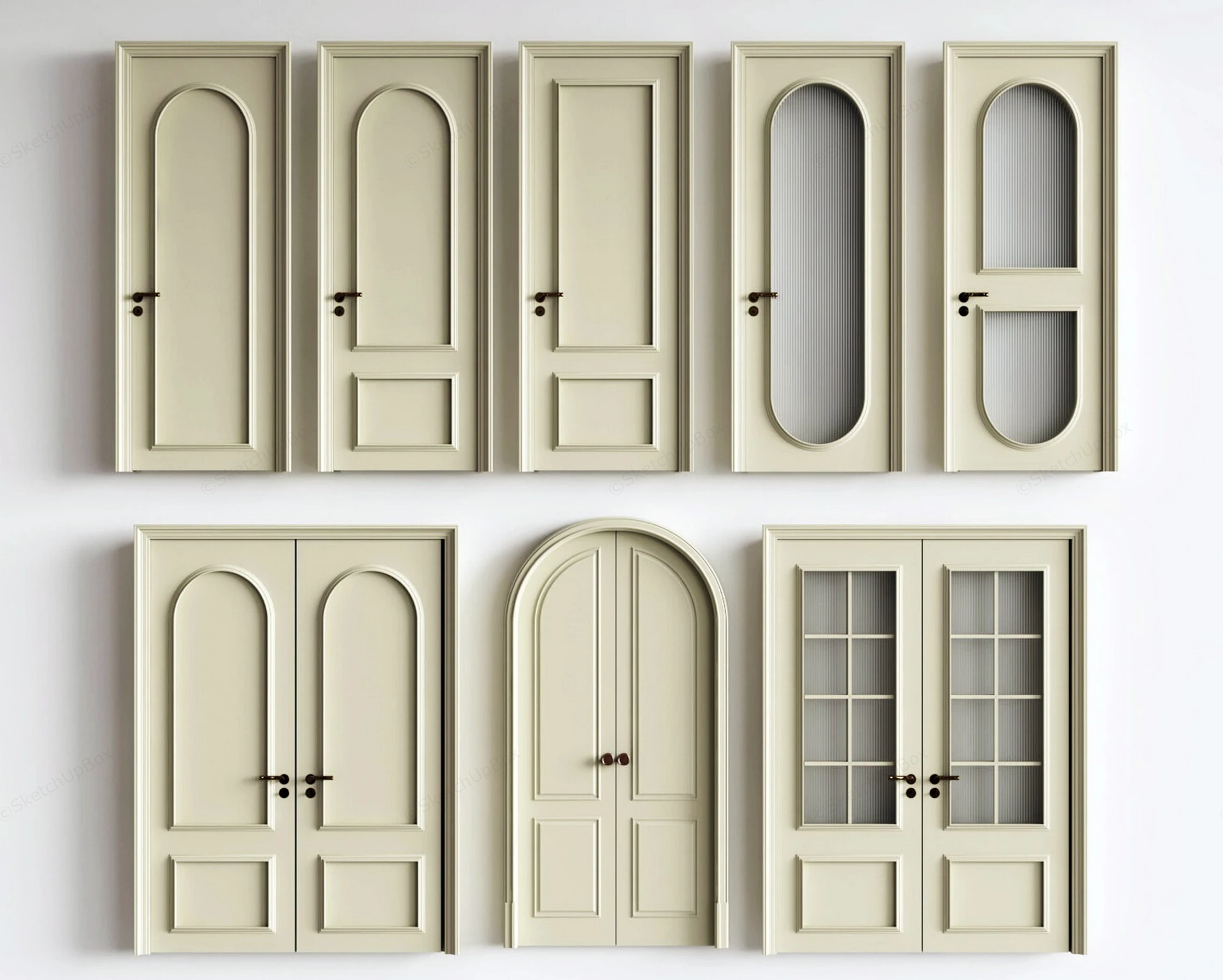 Residential Doors Collection sketchup model preview - SketchupBox