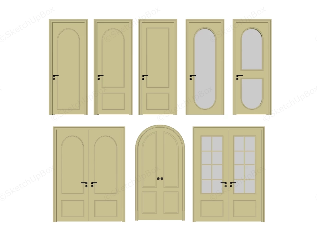 Residential Doors Collection sketchup model preview - SketchupBox