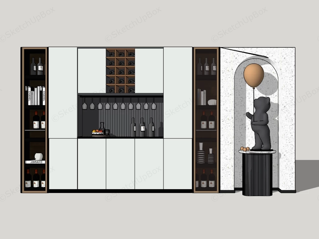 Modern Home Bar Cabinet sketchup model preview - SketchupBox