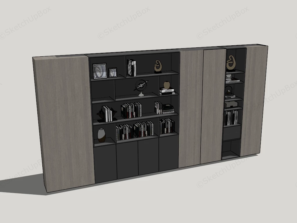 Modern Bookcase Cabinet sketchup model preview - SketchupBox