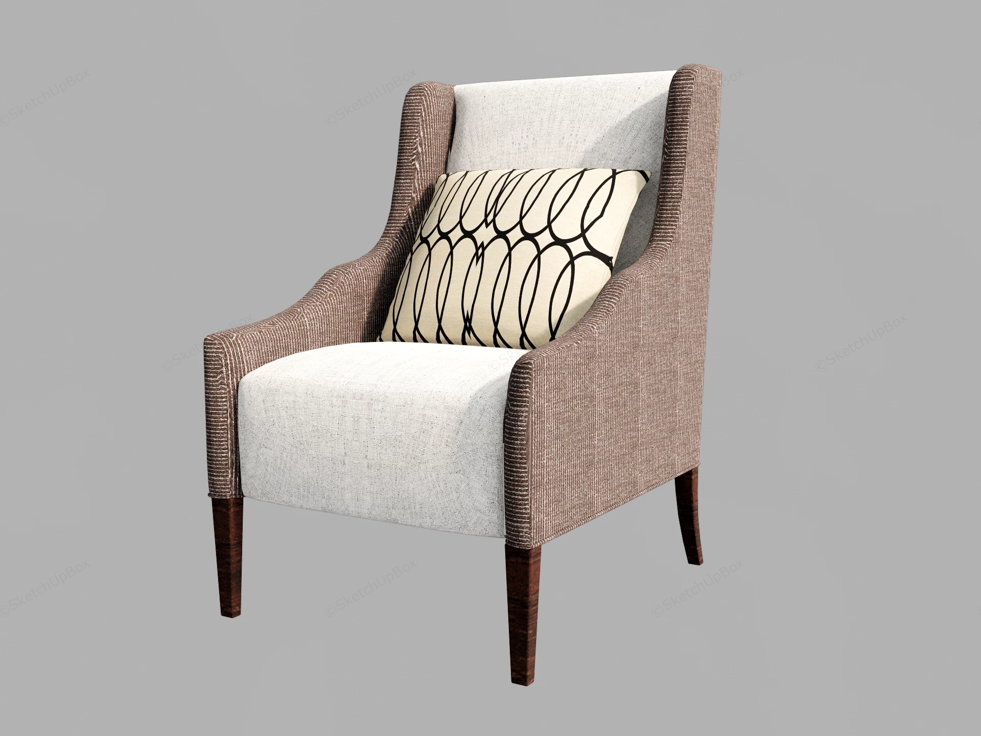 Wingback Accent Chair sketchup model preview - SketchupBox