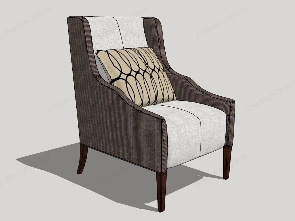 Wingback Accent Chair sketchup model preview - SketchupBox