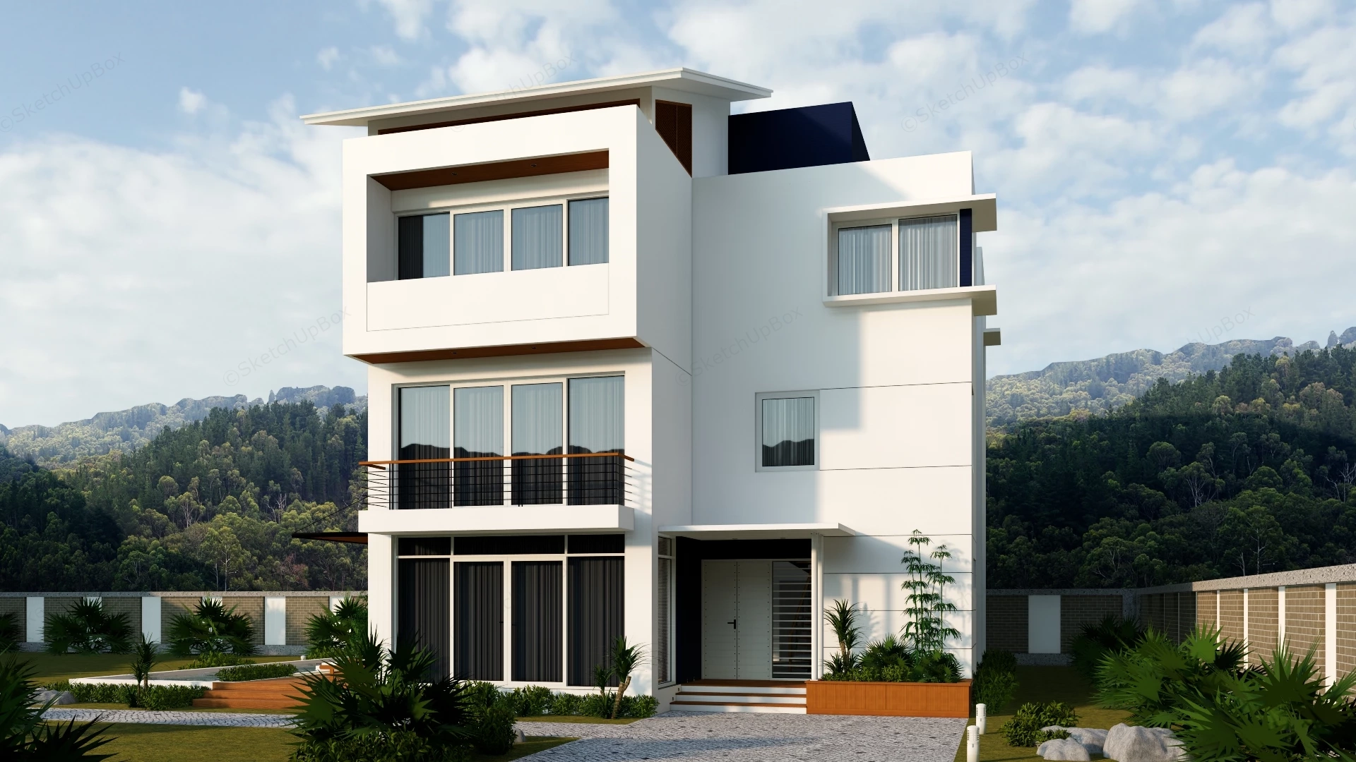 Beautiful Rural House sketchup model preview - SketchupBox