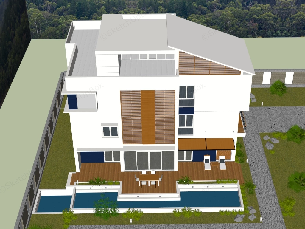 Beautiful Rural House sketchup model preview - SketchupBox
