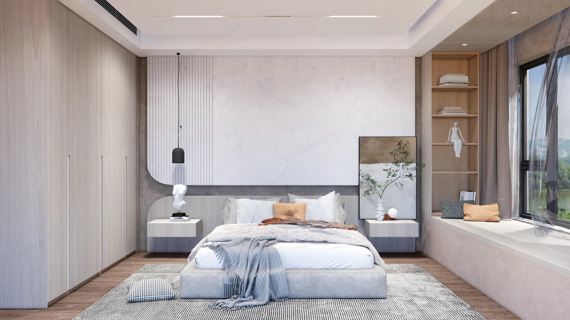 Minimal Bedroom Design sketchup model preview - SketchupBox