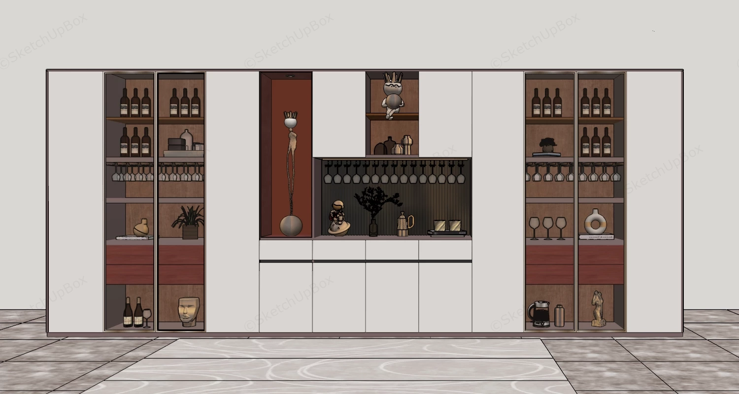 Modern Luxury Home Bar Cabinet sketchup model preview - SketchupBox