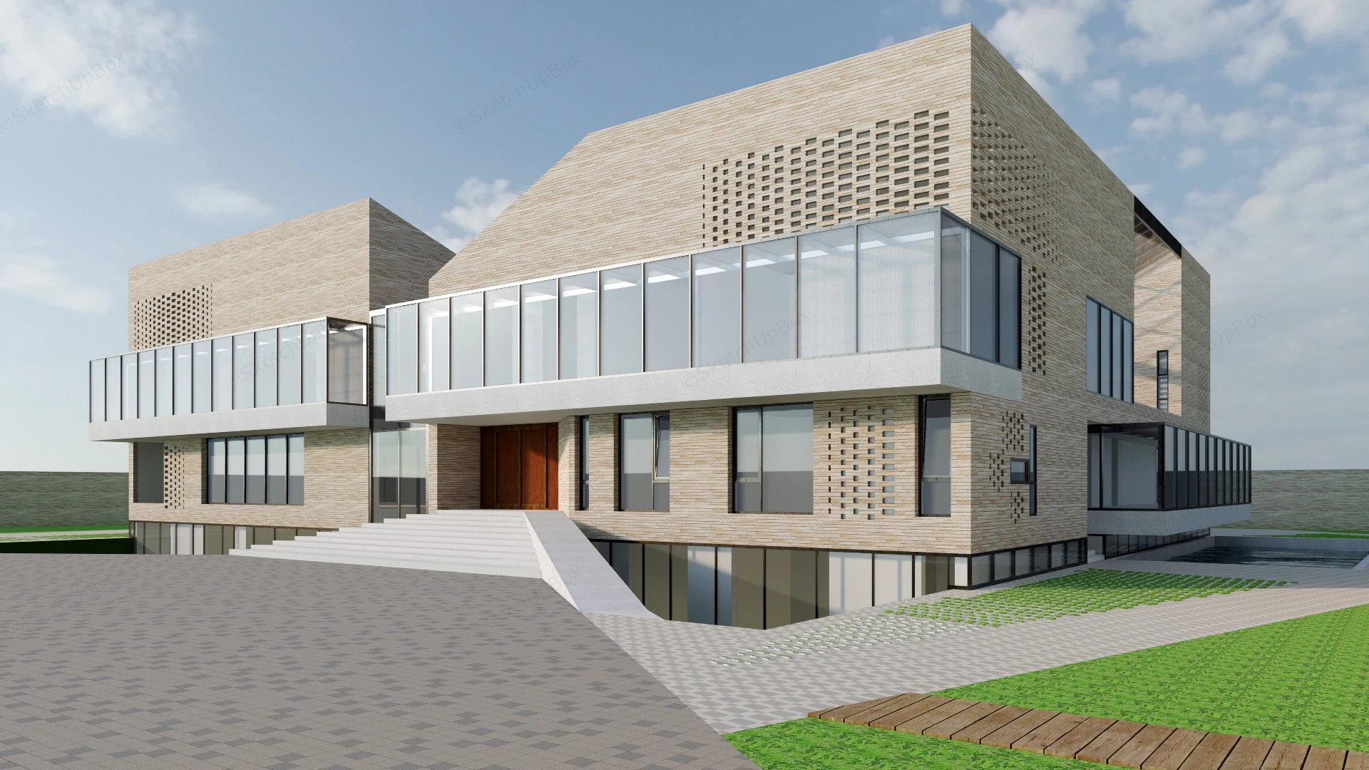Art Museum Architecture sketchup model preview - SketchupBox