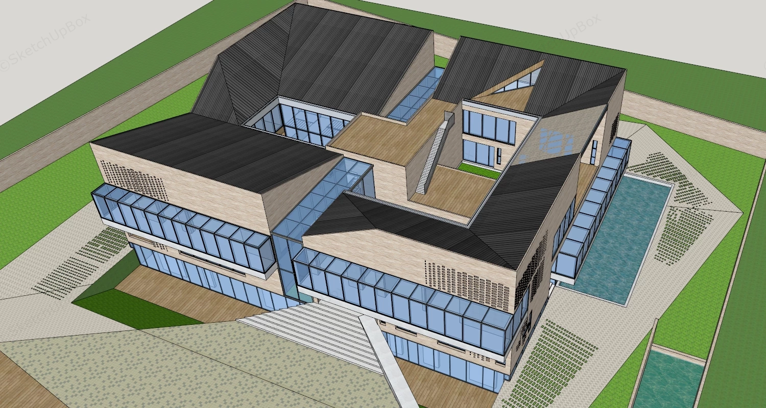 Art Museum Architecture sketchup model preview - SketchupBox
