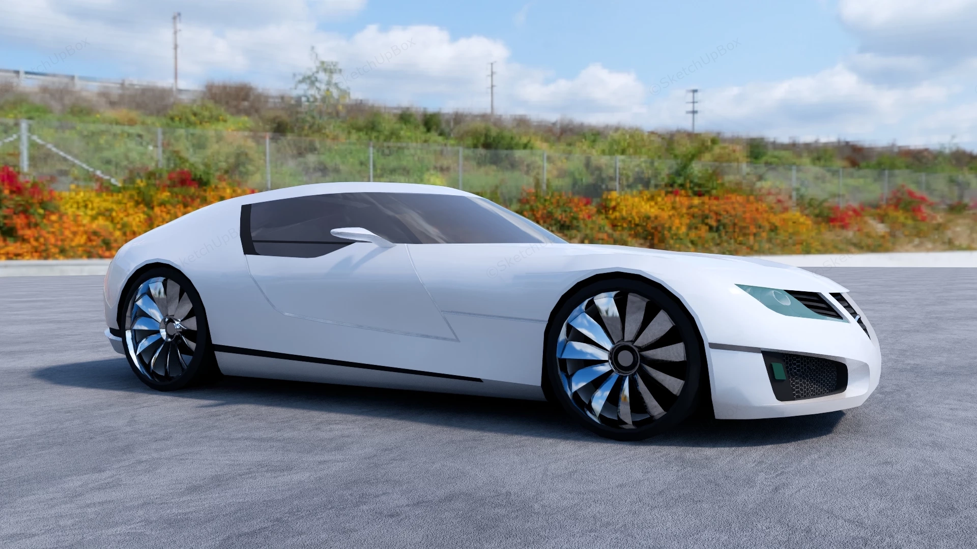 Saab Aero X sketchup model preview - SketchupBox
