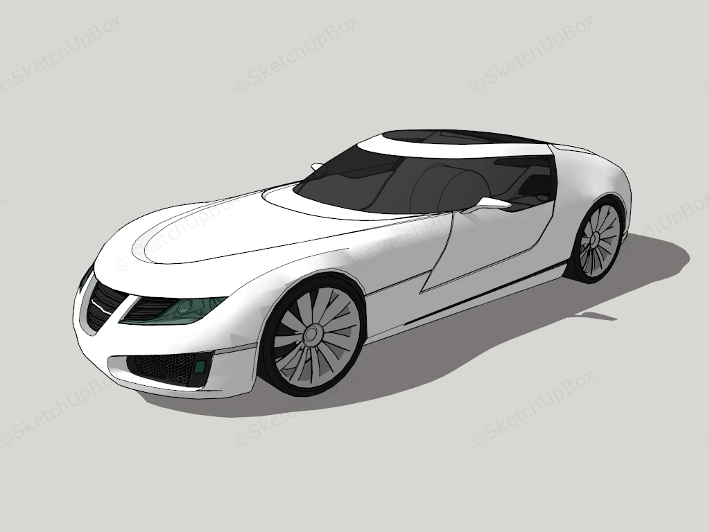 Saab Aero X sketchup model preview - SketchupBox