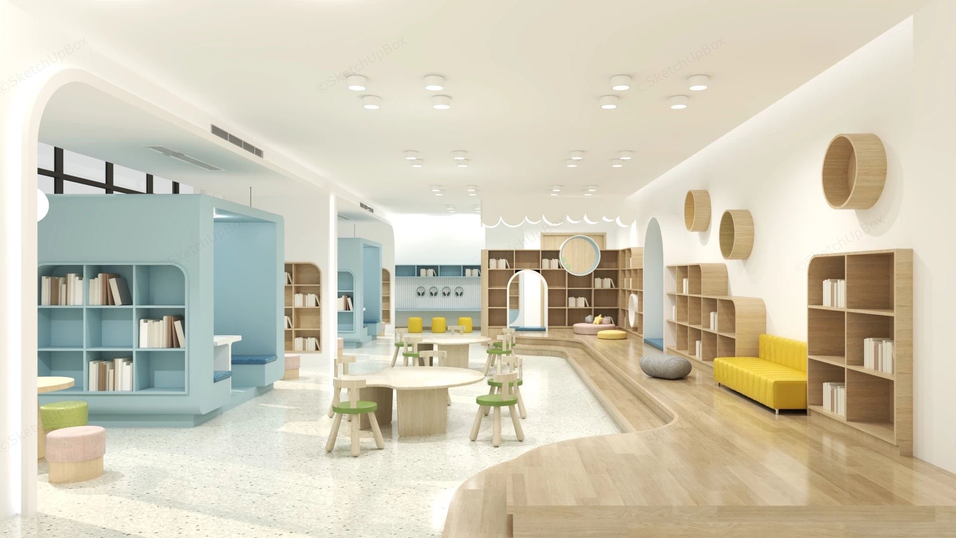 Kindergarten Library Design sketchup model preview - SketchupBox