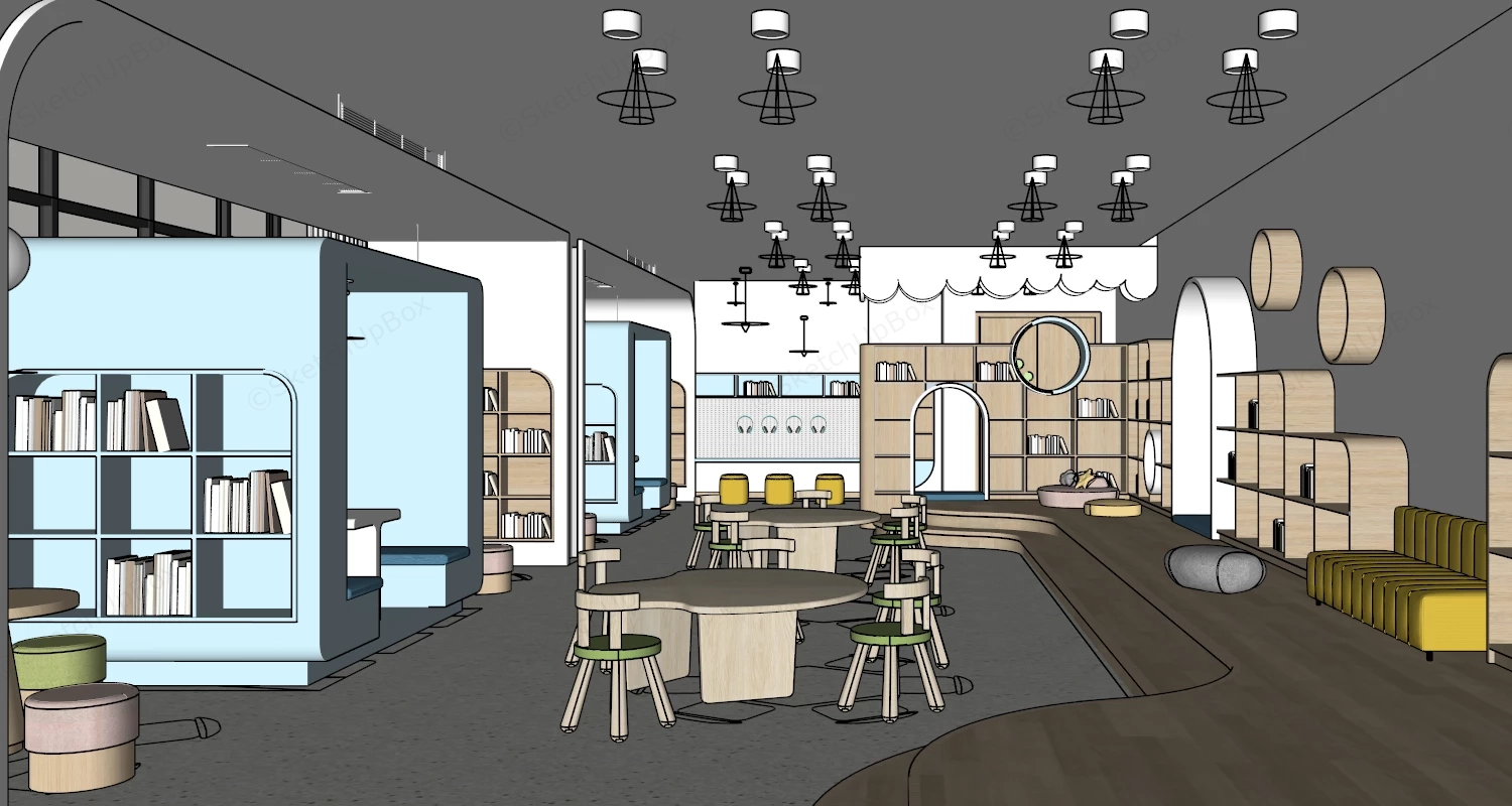Kindergarten Library Design sketchup model preview - SketchupBox